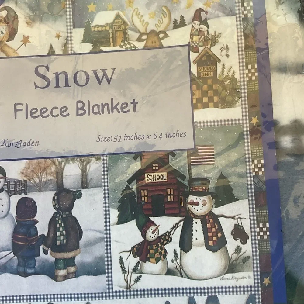 FLEECE Blanket Snow Laurie Korsgaden New in package